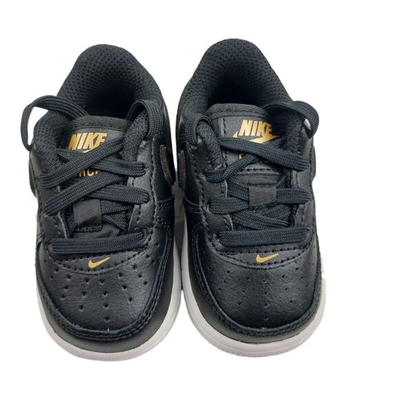 Nike Air Force 1 LV8 TD Shoes Black Metallic Gold Baby 3C DM3387 001 New In Box - Picture 6 of 13